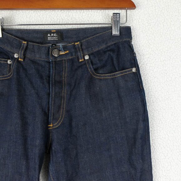 APC Jeans Mens 28X30 Blue Dark Wash Straight Leg New Cure F Heavyweight Denim - Picture 2 of 10